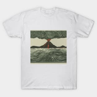 Volcano Woodcut T-Shirt